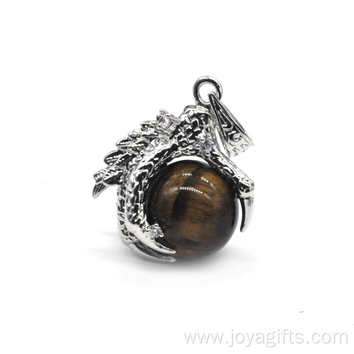 Wholesale Fashion Jewelry Tiger Eye Sphere Dragon Ball Claw Pendant